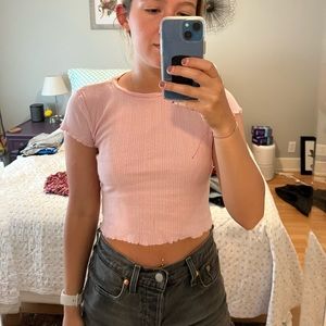 pink crop top